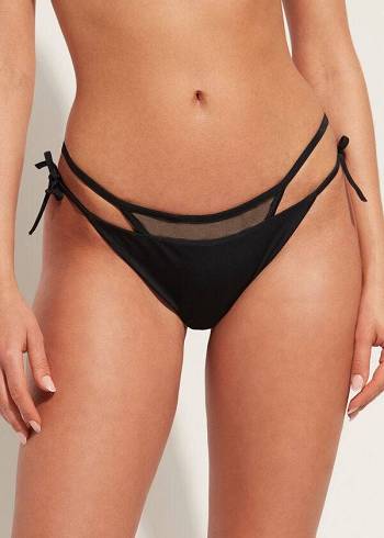 Calzedonia Brazilian String Tokyo Bikinibroekjes Dames Zwart | BE1342LH