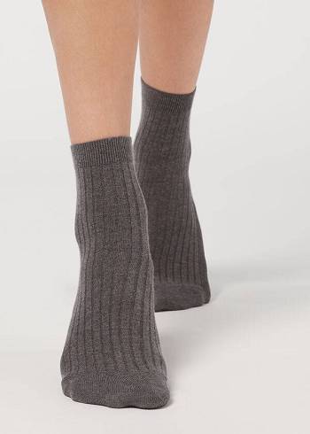 Calzedonia Cashmere Blend Kort Sokken Dames Grijs | BE2352MA