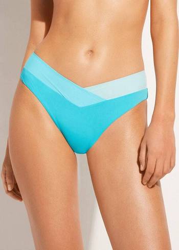 Calzedonia Color Block Azzorre Bikinibroekjes Dames Turquoise Groen | BE1370XF
