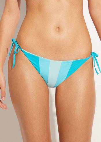 Calzedonia Color Block String Azzorre Bikinibroekjes Dames Turquoise Groen | BE1371CE