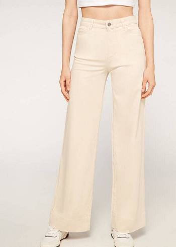 Calzedonia Eco Palazzo Jeans Dames Bruin Beige | BE2586MA