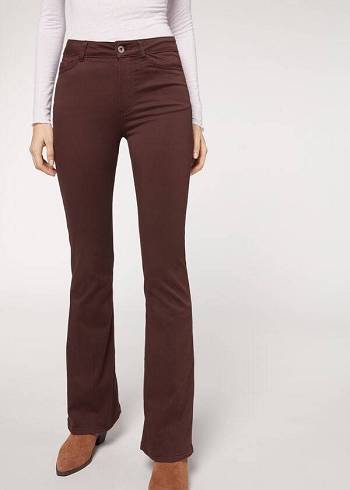 Calzedonia Flared Jeans Dames Bruin | BE2596HK