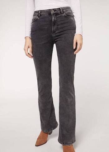 Calzedonia Flared Jeans Dames Grijs | BE2595JJ