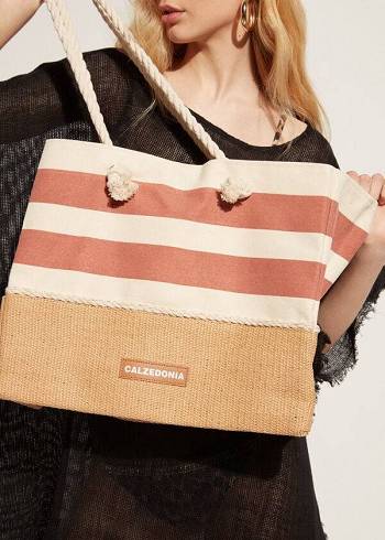 Calzedonia Gestreept Beach Bag Accessoires Dames Bruin | BE1284DN