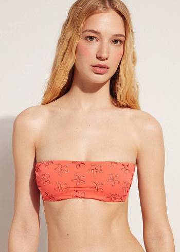 Calzedonia Gewatteerd Bandeau Corfù Bikinitopjes Dames Koraal Oranje | BE1785ZG