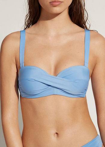 Calzedonia Gewatteerd Bandeau Indonesia Bikinitopjes Dames Blauw | BE1789BC