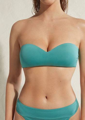 Calzedonia Gewatteerd Bandeau Indonesia Eco Bikinitopjes Dames Turquoise | BE1793WY