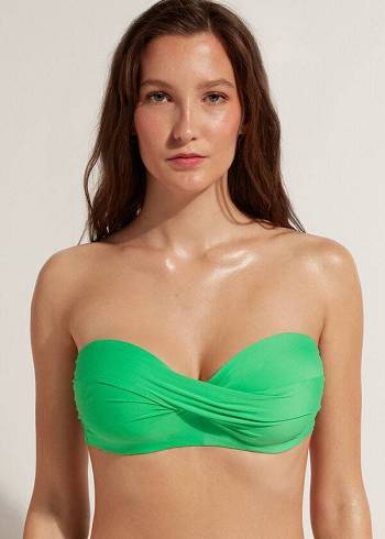 Calzedonia Gewatteerd Bandeau Indonesia Eco cobey Bikinitopjes Dames Groen | BE1799IS