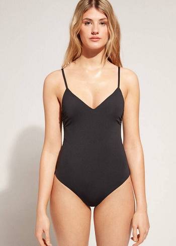 Calzedonia Gewatteerd One-Piece Indonesia Badpakken Dames Zwart | BE2178VD