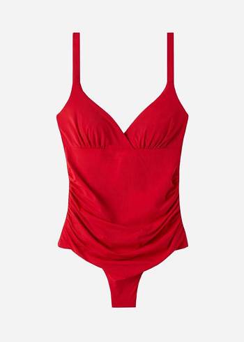 Calzedonia Gewatteerd One-Piece Shaping-Effect Indonesia Badpakken Dames Rood | BE2191PQ