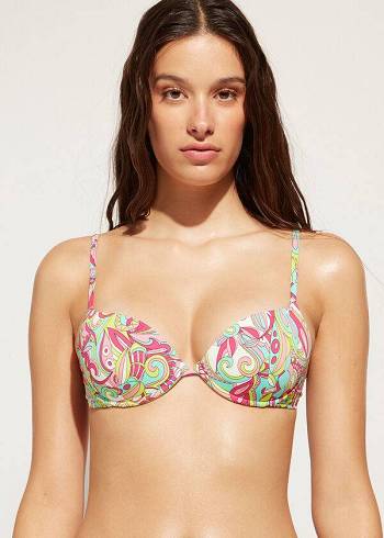 Calzedonia Gewatteerd Push-Up Londra Bikinitopjes Dames Gekleurd | BE1861KI