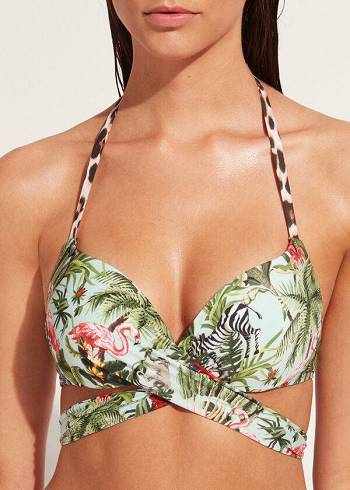 Calzedonia Gewatteerd Push-Up Nairobi Eco Bikinitopjes Dames Groen | BE1871WY