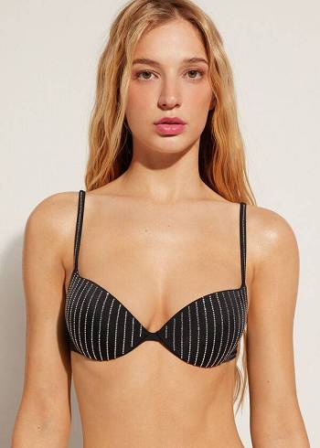 Calzedonia Gewatteerd Push Up Shanghai Bikinitopjes Dames Zwart | BE1832GL