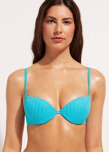 Calzedonia Gewatteerd Push Up Shanghai Bikinitopjes Dames Turquoise | BE1834JJ