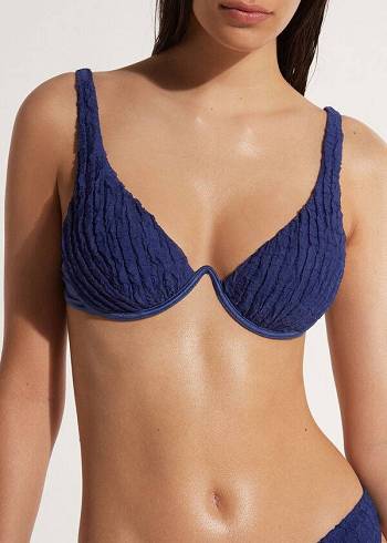 Calzedonia Gewatteerd Push-up Marrakech Bikinitopjes Dames Donkerblauw | BE1864XF