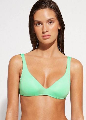 Calzedonia Gewatteerd Triangle Indonesia Eco rosa Bikinitopjes Dames Mintgroen | BE1922QZ