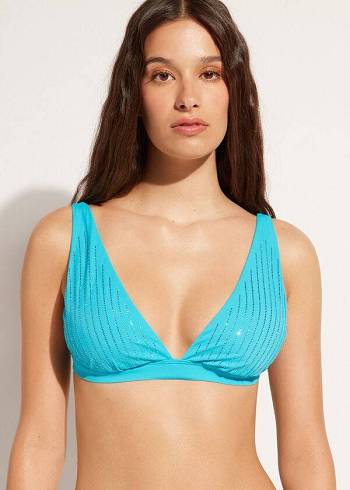 Calzedonia Gewatteerd Triangle Shanghai Bikinitopjes Dames Turquoise | BE1936GL