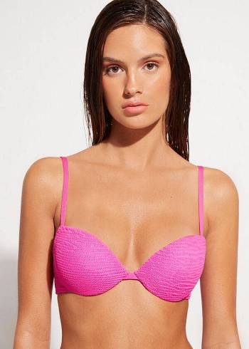 Calzedonia Graduated Gewatteerd Push-Up Miami Bikinitopjes Dames Roze | BE1726DN