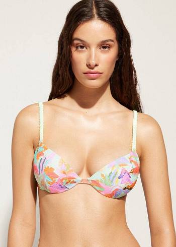 Calzedonia Graduated Gewatteerd Push-Up Tahiti Bikinitopjes Dames Groen | BE1727FM