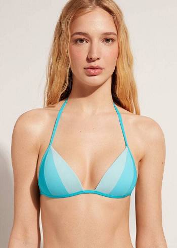 Calzedonia Graduated Gewatteerd Triangle Azzorre Bikinitopjes Dames Turquoise | BE1731KI