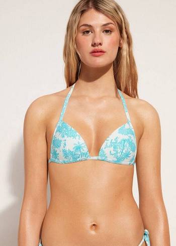 Calzedonia Graduated Gewatteerd Triangle Sorrento Bikinitopjes Dames Blauw | BE1750AP