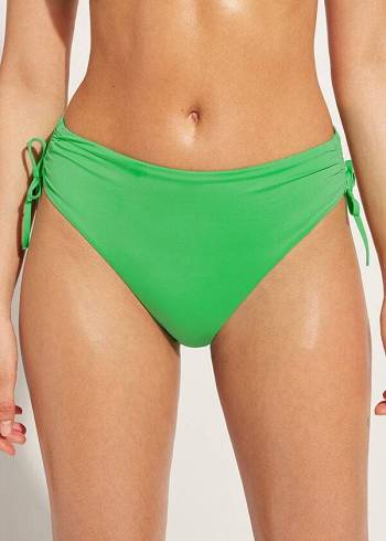 Calzedonia High-Taille Drawstring Indonesia Bikinibroekjes Dames Groen | BE1456EX