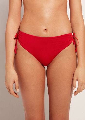 Calzedonia High-Taille Drawstring Indonesia Bikinibroekjes Dames Rood | BE1459YU