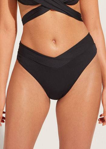 Calzedonia High-Taille V-Cut Brazilian Indonesia Bikinibroekjes Dames Zwart | BE1461IS