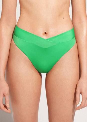 Calzedonia High-Taille V-Cut Brazilian Indonesia Bikinibroekjes Dames Groen | BE1462OR