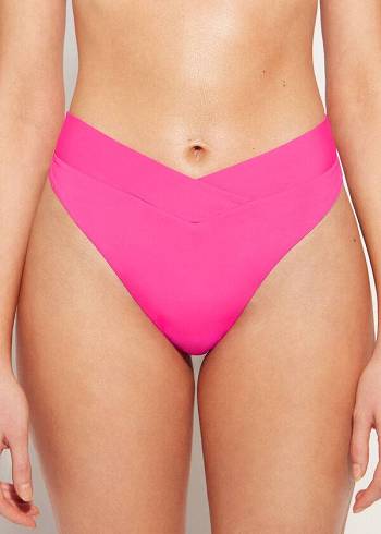 Calzedonia High-Taille V-Cut Brazilian Indonesia Bikinibroekjes Dames Roze | BE1463PQ