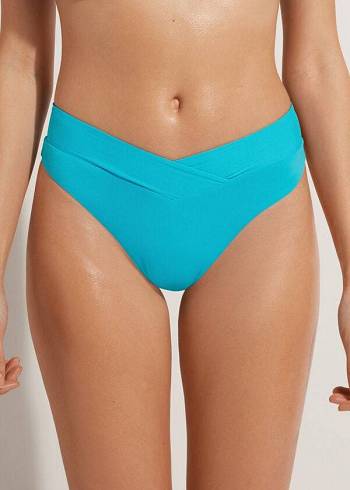 Calzedonia High-Taille V-Cut Brazilian Indonesia Bikinibroekjes Dames Turquoise | BE1464AP