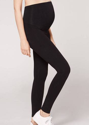 Calzedonia Katoenen Maternity Leggings Dames Zwart | BE2641HK