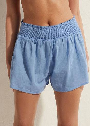 Calzedonia Katoenen Shorts Cover-ups Dames Blauw | BE2118GL