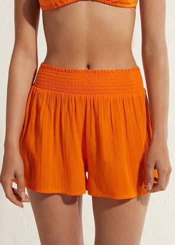 Calzedonia Katoenen Shorts Cover-ups Dames Oranje | BE2121KI