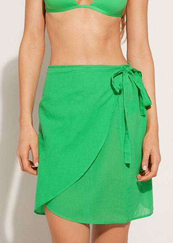 Calzedonia Kort Wrap Sarong Cover-ups Dames Groen | BE2142DN