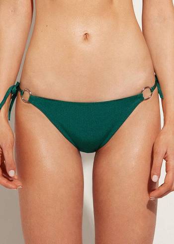 Calzedonia Lamé String Hollywood Bikinibroekjes Dames Groen | BE1491SO