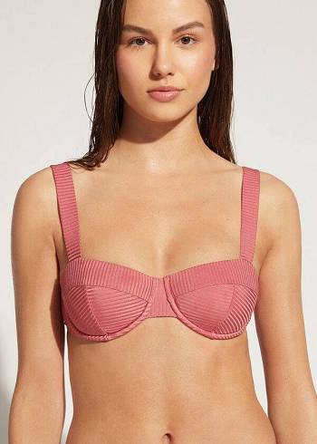 Calzedonia Push-Up Bandeau Biarritz Bikinitopjes Dames Bruin | BE1953YU