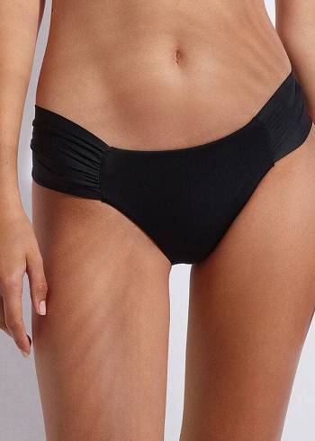 Calzedonia Ruffled Indonesia Bikinibroekjes Dames Zwart | BE1530NB