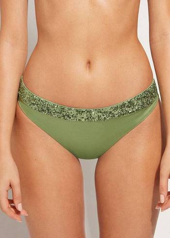 Calzedonia Sequined Cannes rosa Bikinibroekjes Dames Groen | BE1538UT