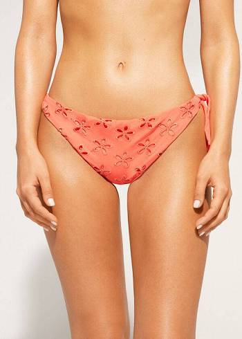 Calzedonia Side Tie Brazilian Corfù Bikinibroekjes Dames Koraal Oranje | BE1558QZ