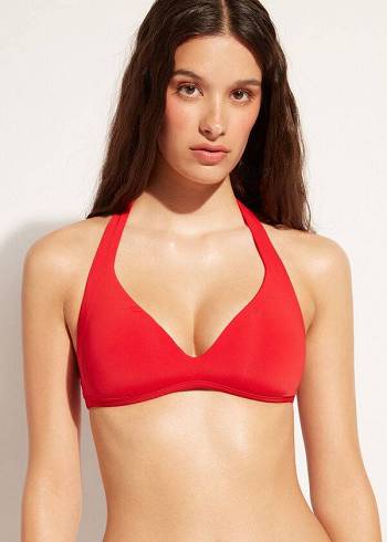 Calzedonia Soft Gewatteerd Triangle Indonesia Bikinitopjes Dames Rood | BE1969CE