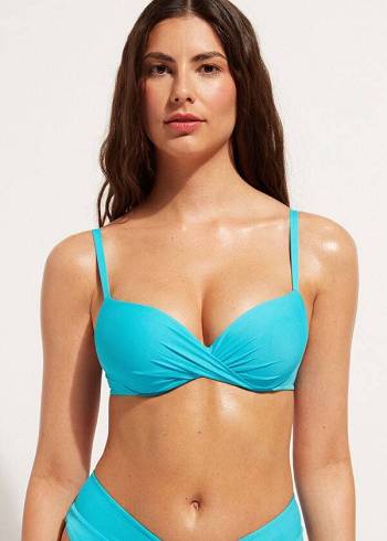 Calzedonia Soft Graduated Super Gewatteerd Push-up Indonesia Bikinitopjes Dames Turquoise | BE1960DN