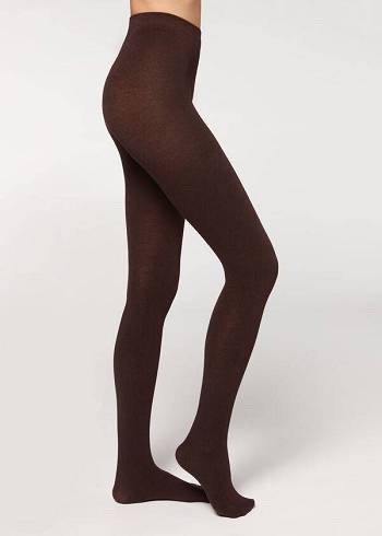 Calzedonia Soft Modal and Cashmere Blend Opaque Hardloopbroek Dames Koffie | BE1058XF