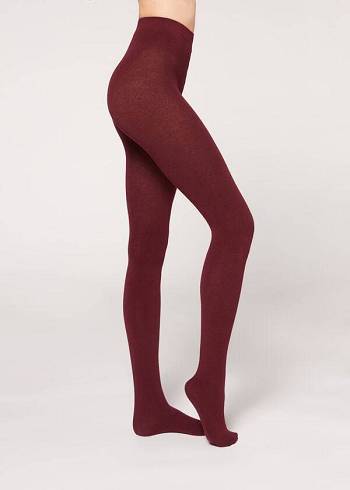 Calzedonia Soft Modal and Cashmere Blend Opaque Hardloopbroek Dames Bordeaux | BE1059CE