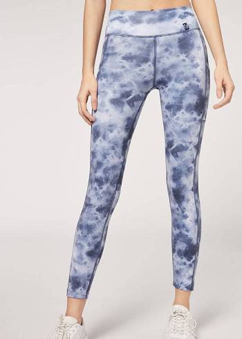 Calzedonia Soft Touch Atletische Leggings Dames Donkerblauw | BE2688XF