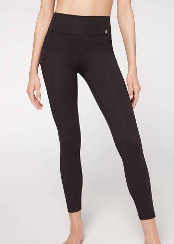 Calzedonia Soft Touch Atletische Leggings Dames Zwart | BE2690LH