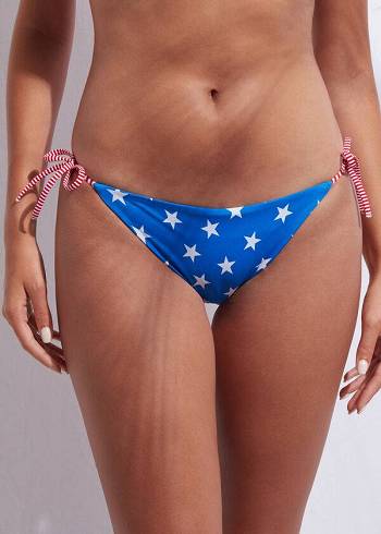 Calzedonia Star patterned Bikinibroekjes Dames Blauw | BE1576LH