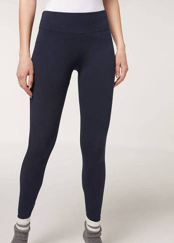 Calzedonia Supima Katoenen Leggings Dames Blauw | BE2694HK