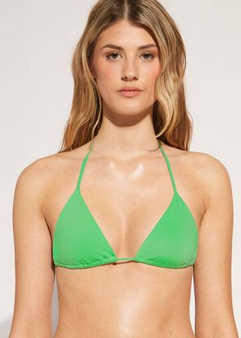 Calzedonia Triangle String Indonesia Eco rosa Bikinitopjes Dames Groen | BE2043KI