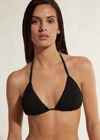 Calzedonia Triangle String Mykonos Bikinitopjes Dames Zwart | BE2055RW